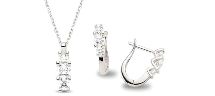 Schmuckset aus Silber Zirkonia weiss