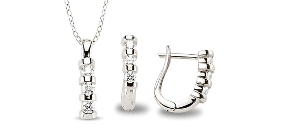 Schmuckset aus Silber Zirkonia weiss