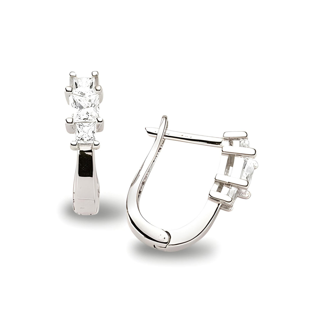 Creolen aus Silber Zirkonia weiss