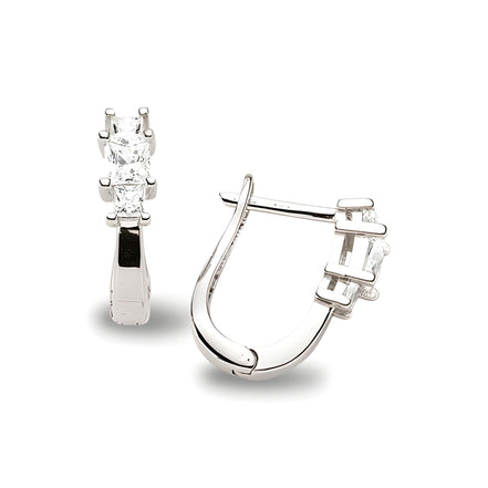 Creolen aus Silber Zirkonia weiss