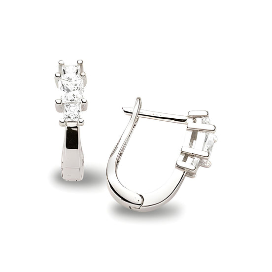 Creolen aus Silber Zirkonia weiss