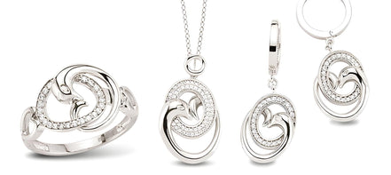 Schmuckset aus Silber Zirkonia weiss