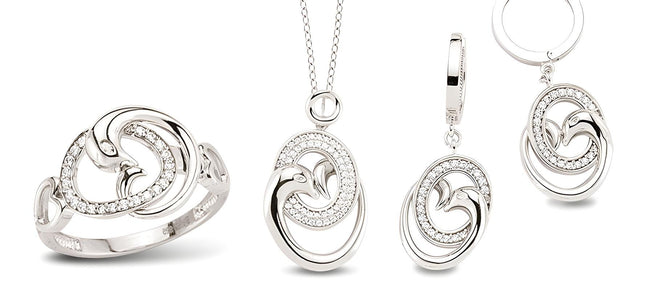 Schmuckset aus Silber Zirkonia weiss