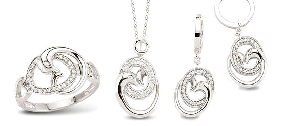 Schmuckset aus Silber Zirkonia weiss