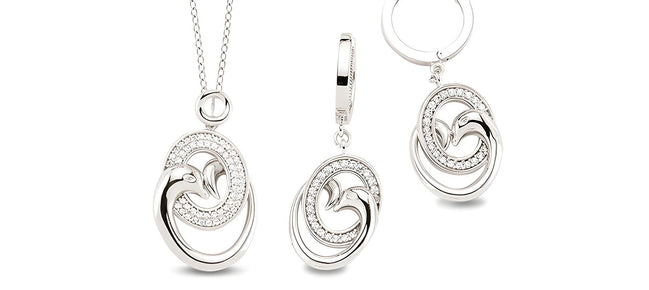 Schmuckset aus Silber Zirkonia weiss