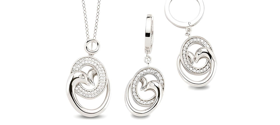 Schmuckset aus Silber Zirkonia weiss