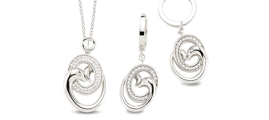 Schmuckset aus Silber Zirkonia weiss