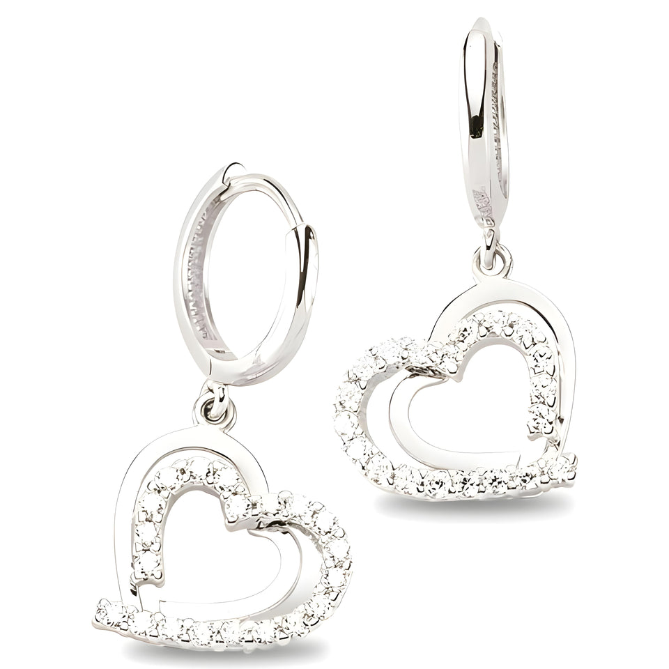 Herzohrhaenger aus Silber Zirkonia weiss