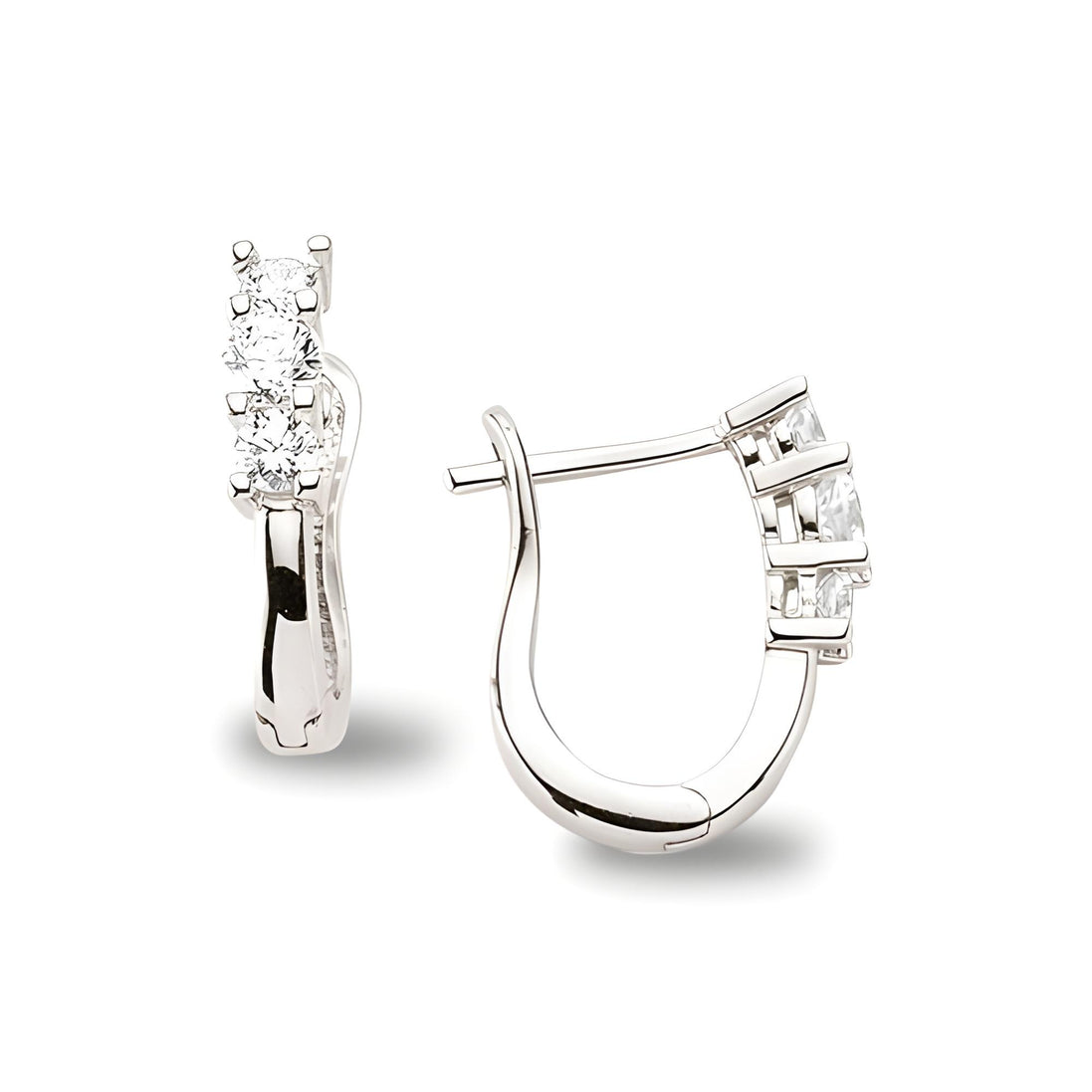 Creolen aus Silber Zirkonia weiss