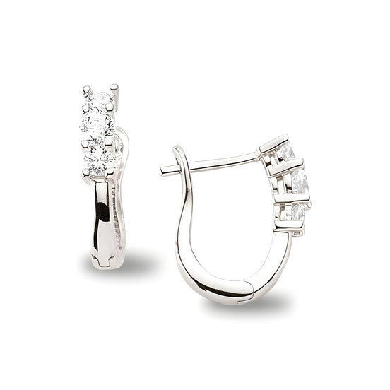 Creolen aus Silber Zirkonia weiss