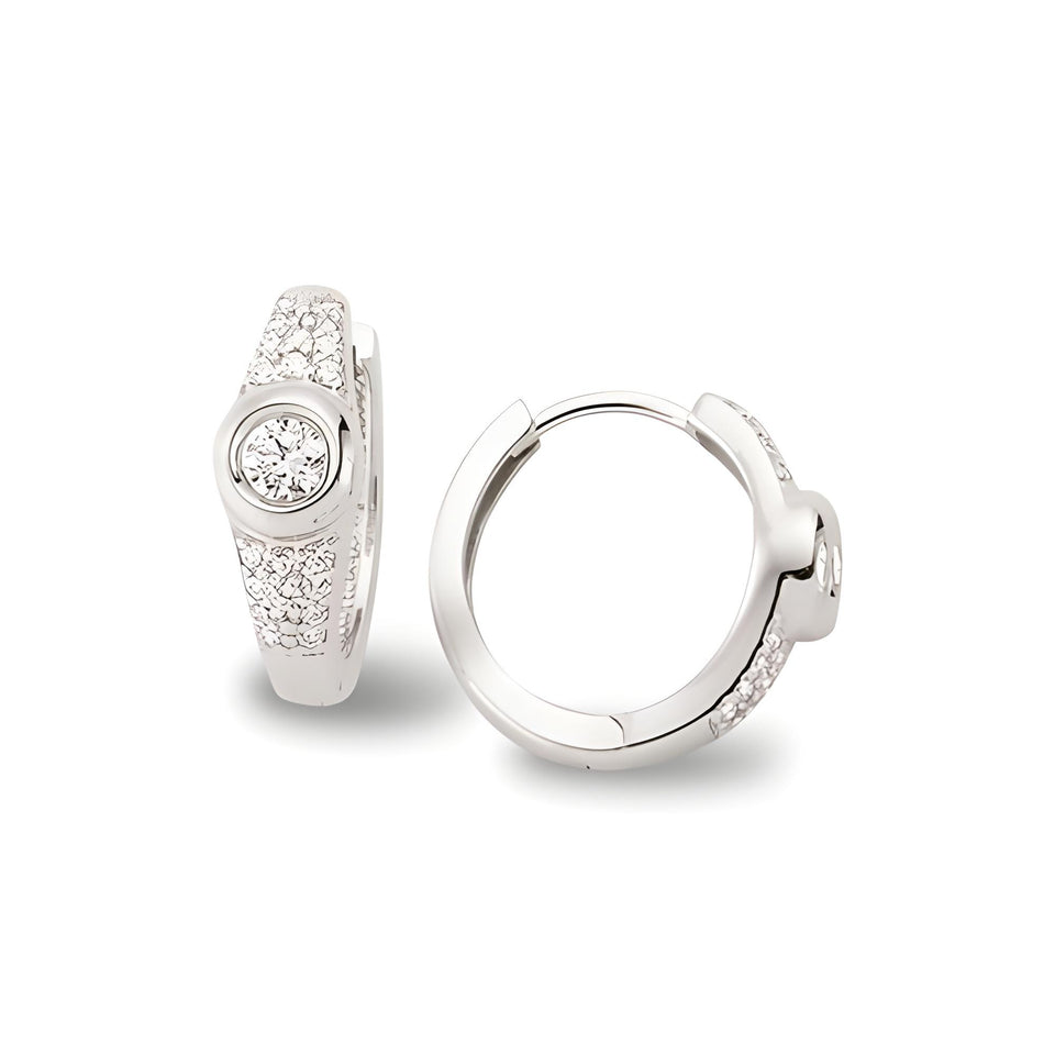 Creolen aus Silber Zirkonia weiss