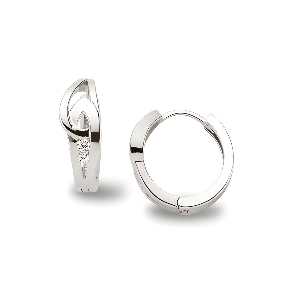 Creolen aus Silber Zirkonia weiss