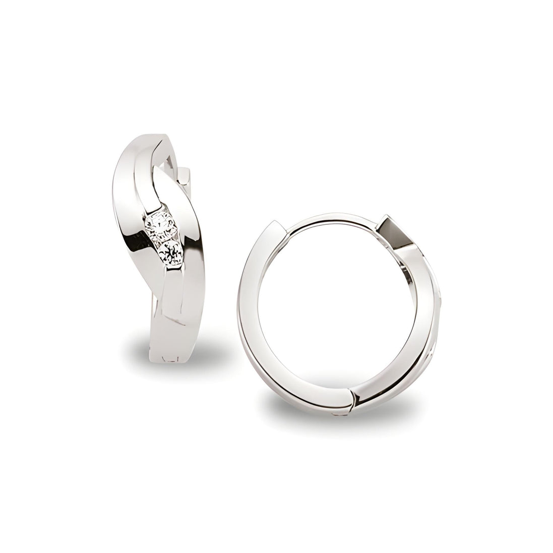 Creolen aus Silber Zirkonia weiss