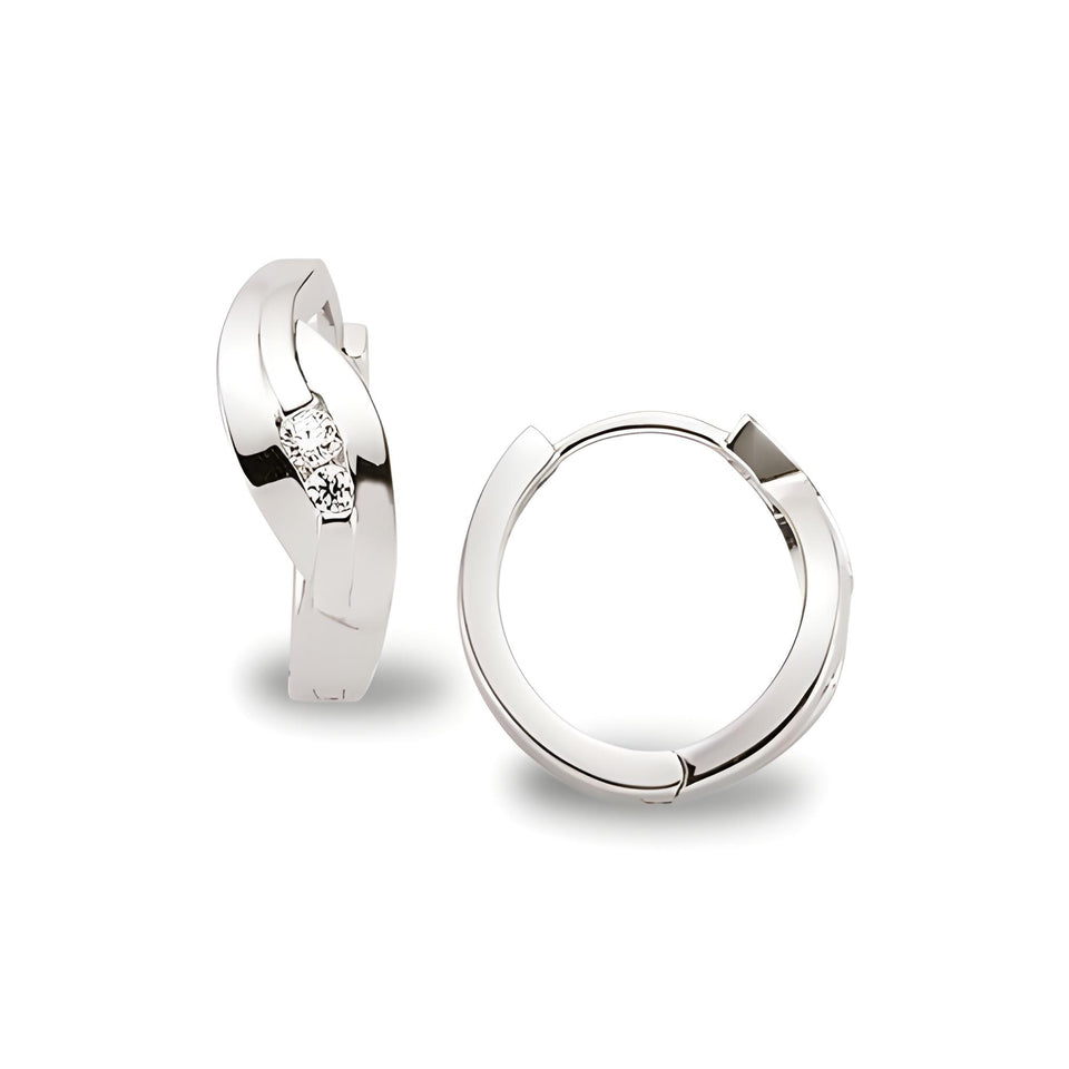 Creolen aus Silber Zirkonia weiss