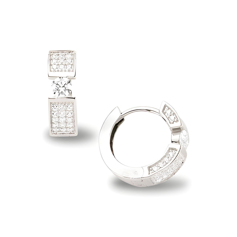 Zirkonia Schmuckkunst in Silber Creolen