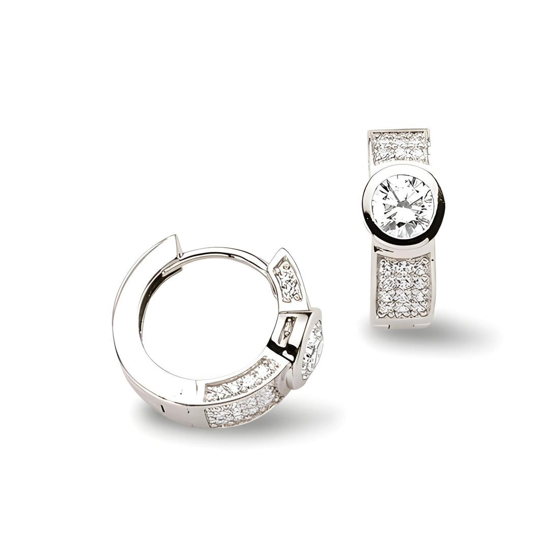 Creolen aus Silber Zirkonia weiss