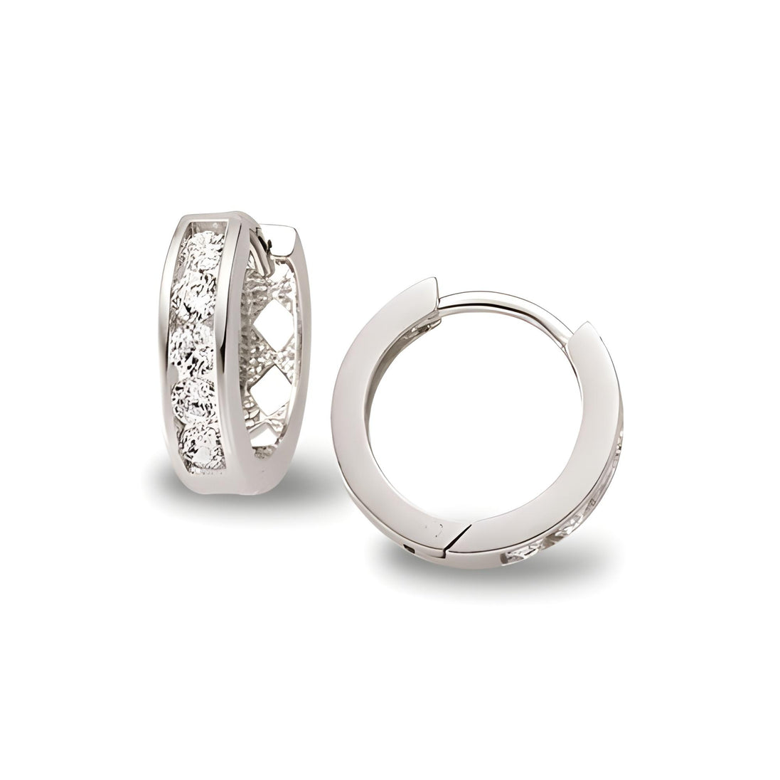 Creolen aus Silber Zirkonia weiss