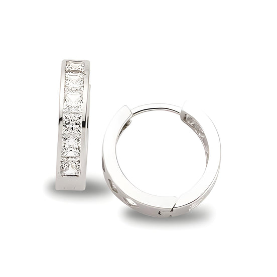 Creolen aus Silber Zirkonia weiss