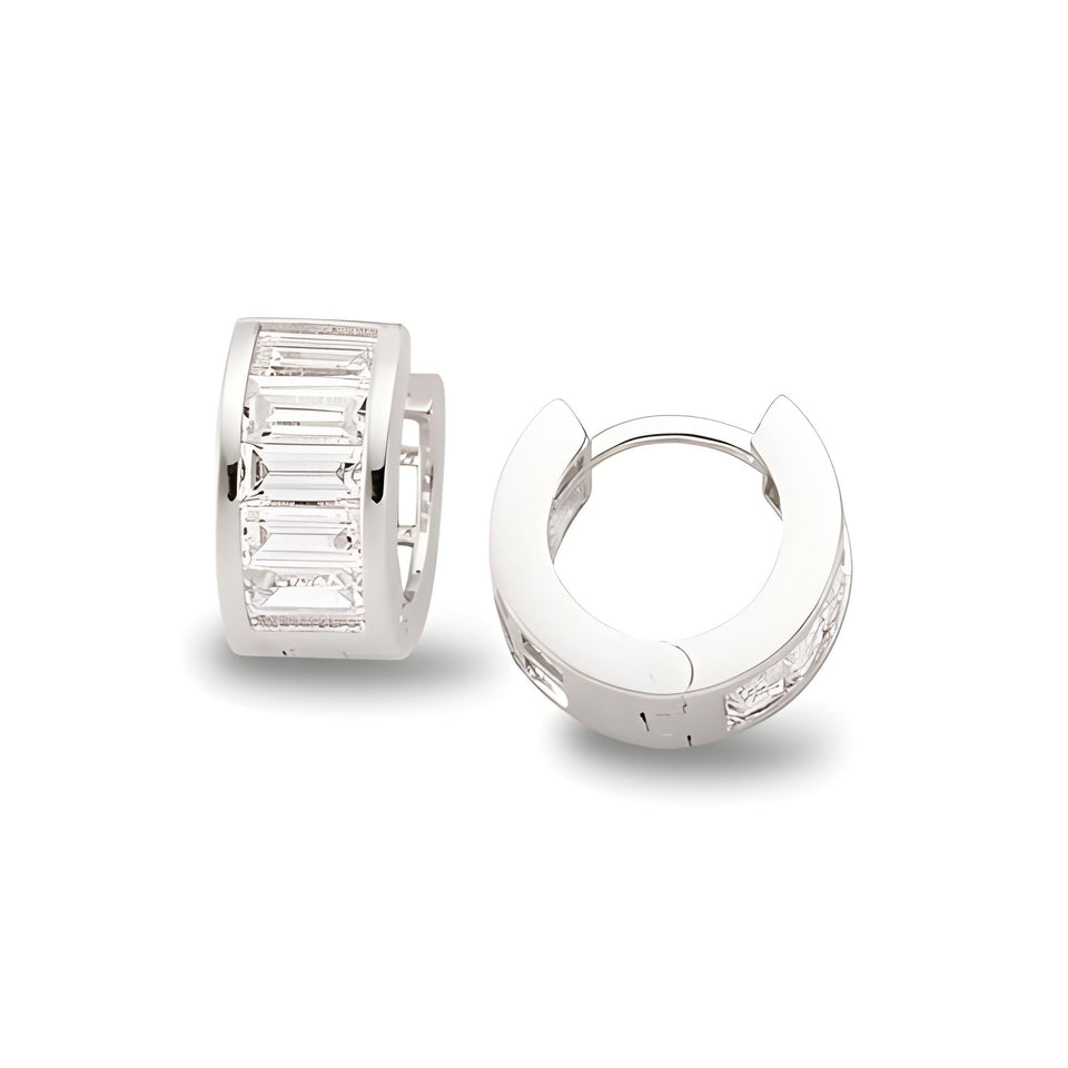 Creolen aus Silber Zirkonia weiss