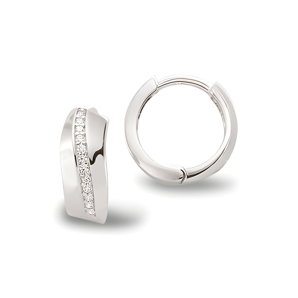 Creolen aus Silber Zirkonia weiss