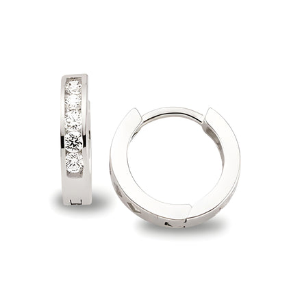 Creolen aus Silber Zirkonia weiss