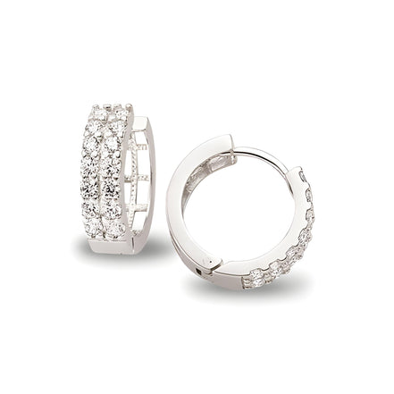 Creolen aus Silber Zirkonia weiss