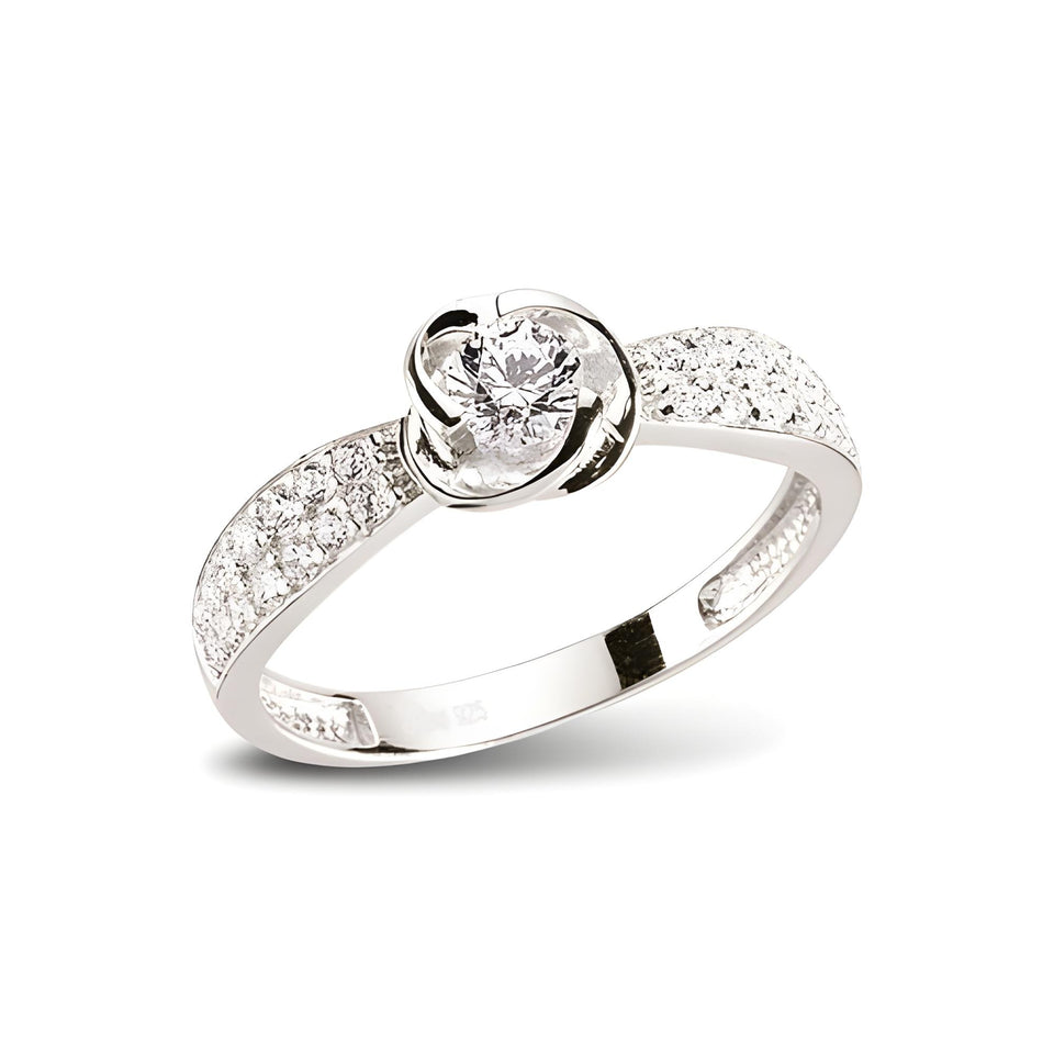 Ring aus Silber Zirkonia weiß