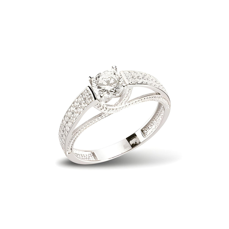 Ring aus Silber Zirkonia weiß