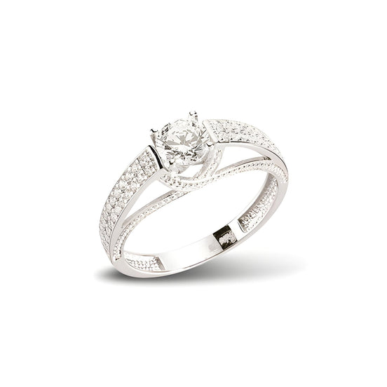 Ring aus Silber Zirkonia weiß