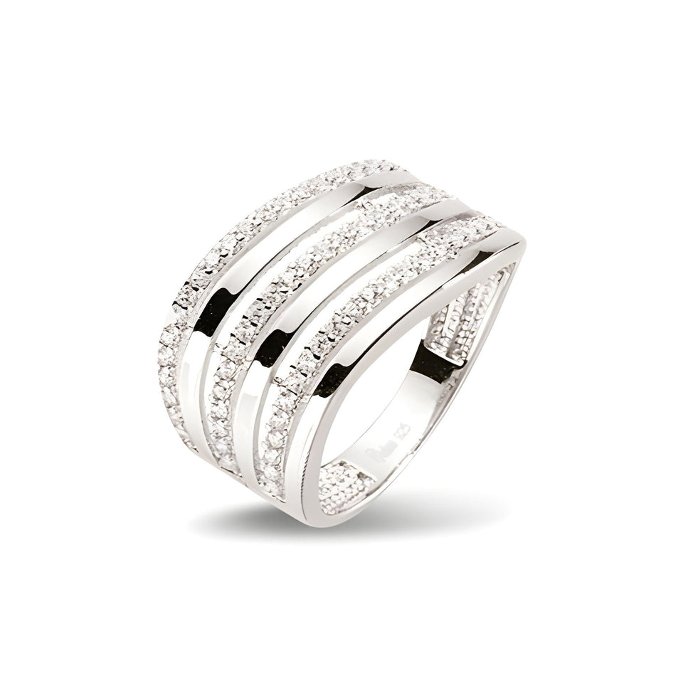 Exklusiver Ring 925 Silber Zirkonia Design