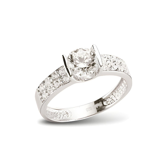 925 Silber Ring Zirkonia Stein Alltagsschmuck