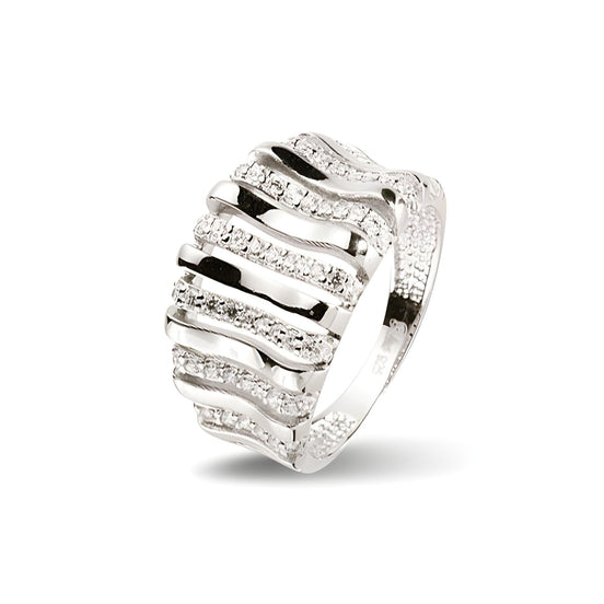 Ring aus Silber Zirkonia weiß