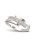 Ring mit gekreuzten Zirkonia-Schienen aus 925 Silber