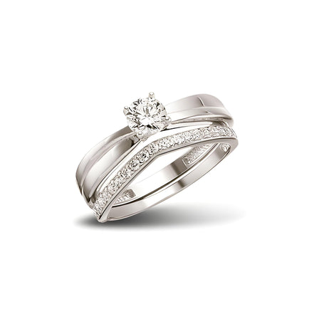 Silber Damenring Zirkonia Schmuck Weiß