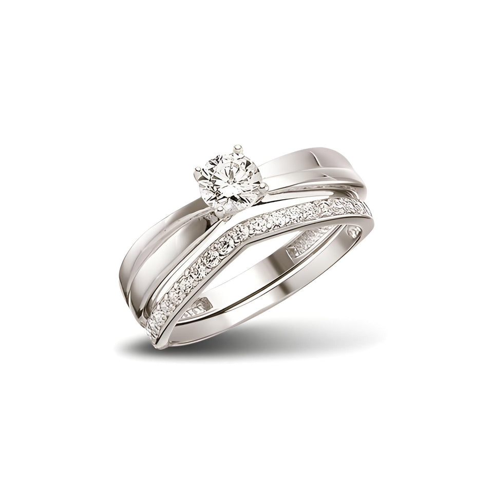 Silber Damenring Zirkonia Schmuck Weiß