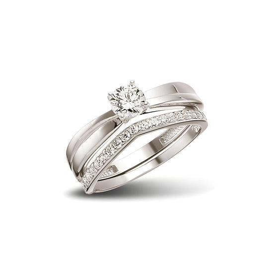 Silber Damenring Zirkonia Schmuck Weiß