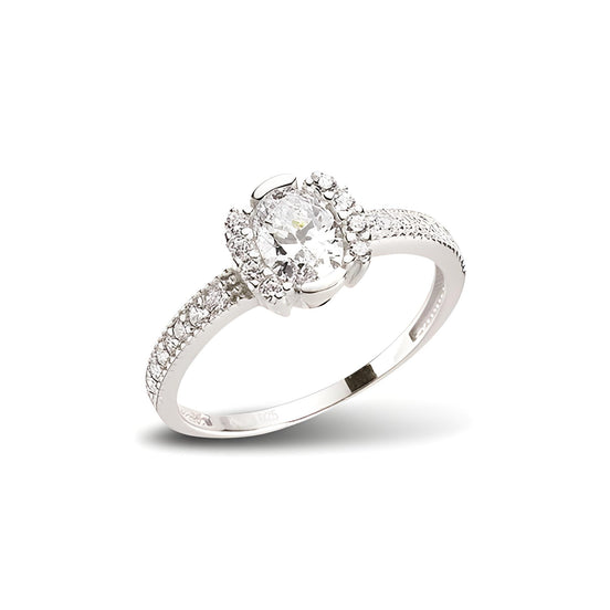 Ring aus Silber Zirkonia weiß