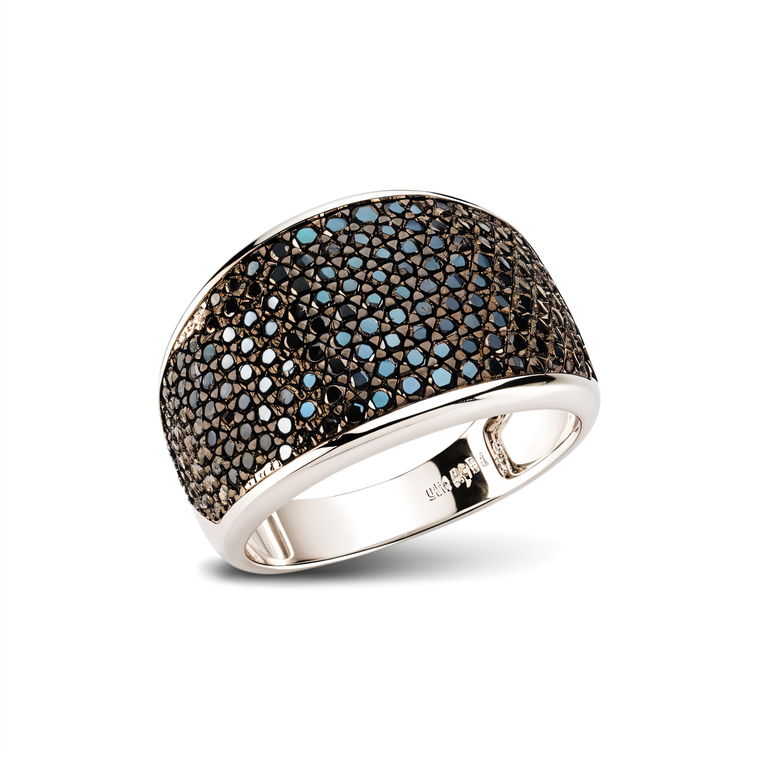 Ring aus Silber Zirkonia schwarz