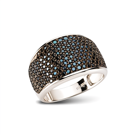 Ring aus Silber Zirkonia schwarz