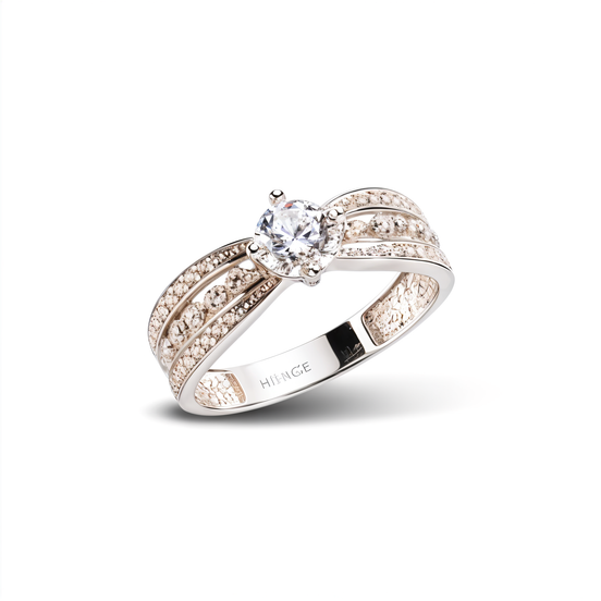 Ring aus Silber Zirkonia weiss