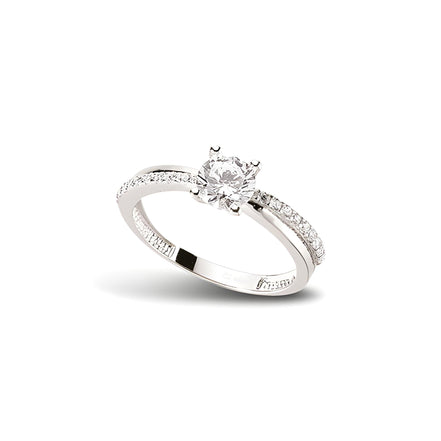 Ring aus Silber Zirkonia weiss