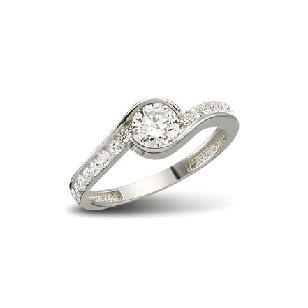 Ring aus Silber Zirkonia weiss