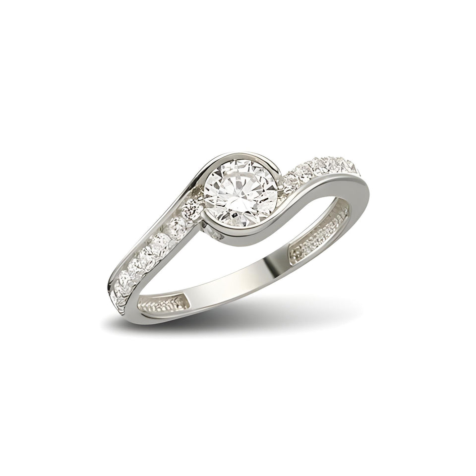 Ring aus Silber Zirkonia weiss