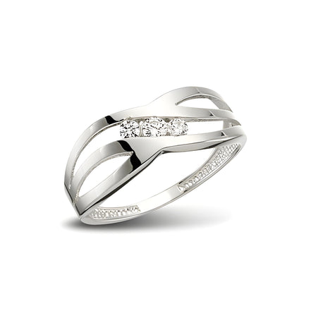 Ring aus Silber Zirkonia weiss