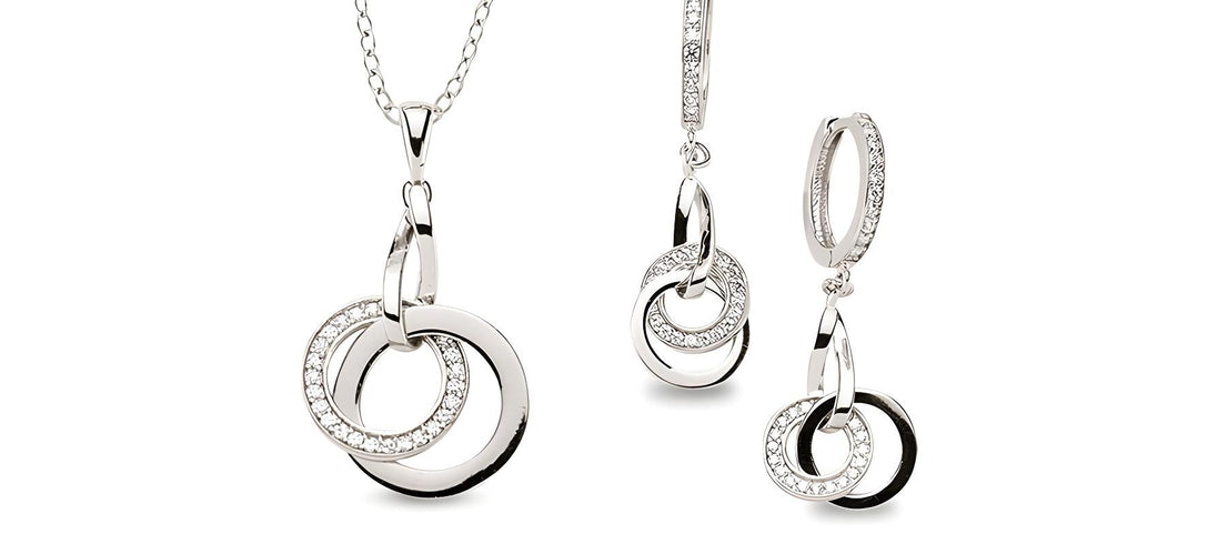 Zirkonia Schmuckset mit Doppelring