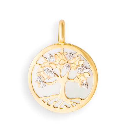 Anhänger Lebensbaum Perlmutt 585 Gelbgold