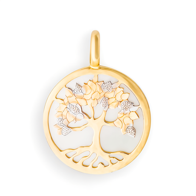 Anhänger Lebensbaum Perlmutt 585 Gelbgold