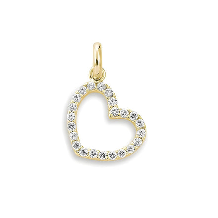 Anhänger Herz Zirkonia 12mm 585 Gelbgold