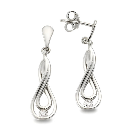 Ohrhaenger aus Silber Zirkonia weiss
