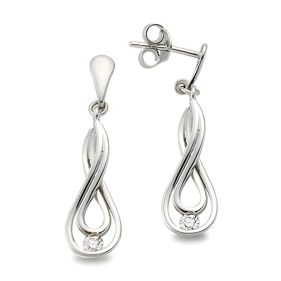 Ohrhaenger aus Silber Zirkonia weiss